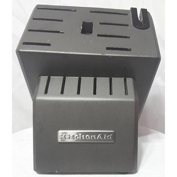KITCHENAID  15 Slots  Grey Knife Block With& Knife Sharpener- - Picture 1 of 5